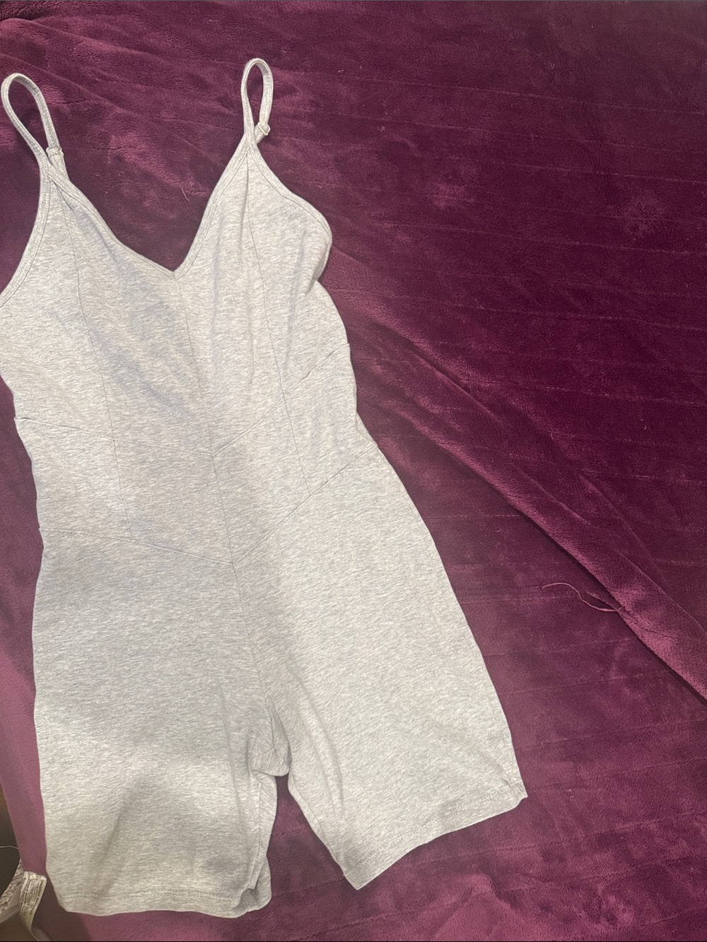 Forever 21 Light Gray Sleeveless Cotton Romper